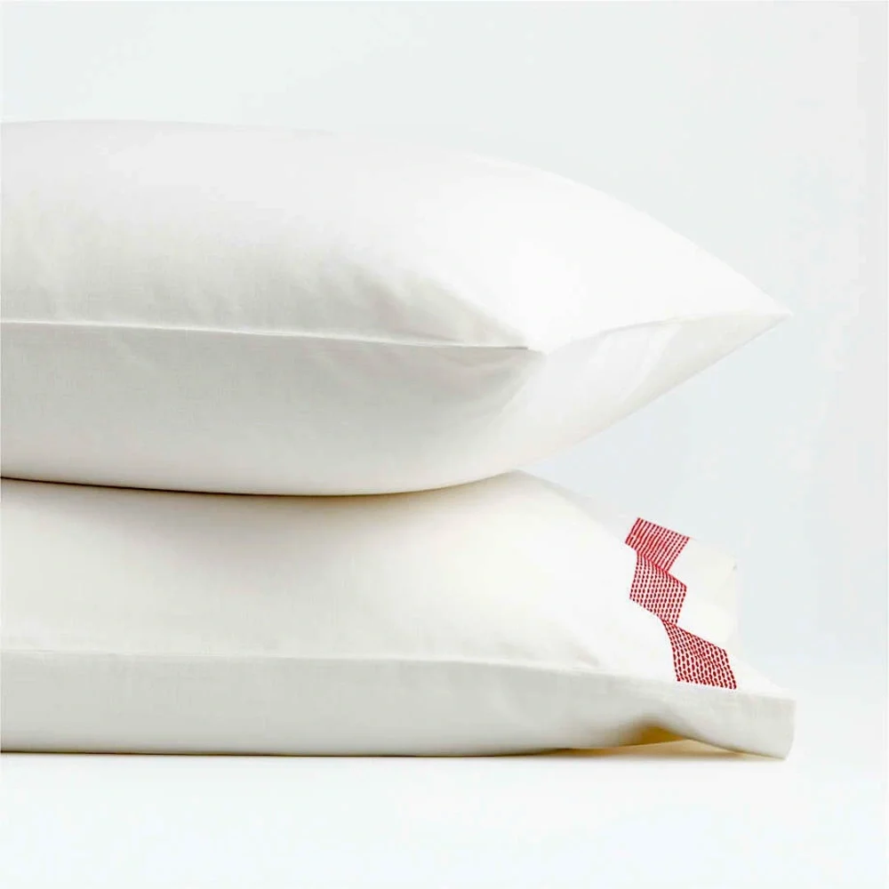 COPY - Crate and Barrel Standard Organic Cotton/Linen PILLOWCASE set. TWO avail…